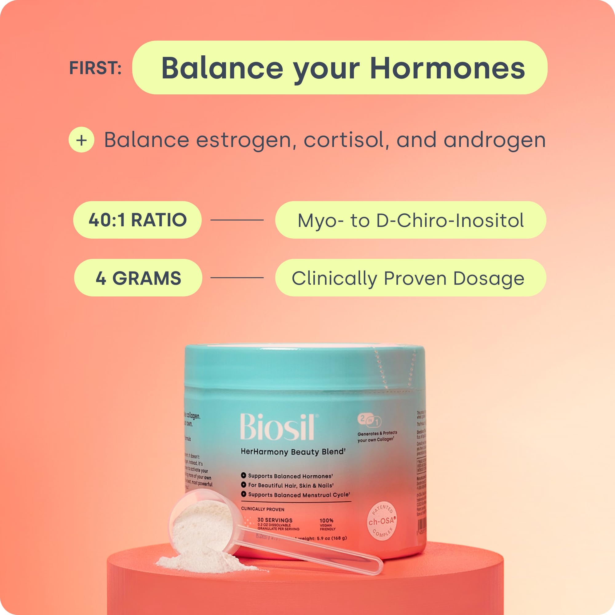 Biosil Inositol Supplement 227g mixed in a smoothie