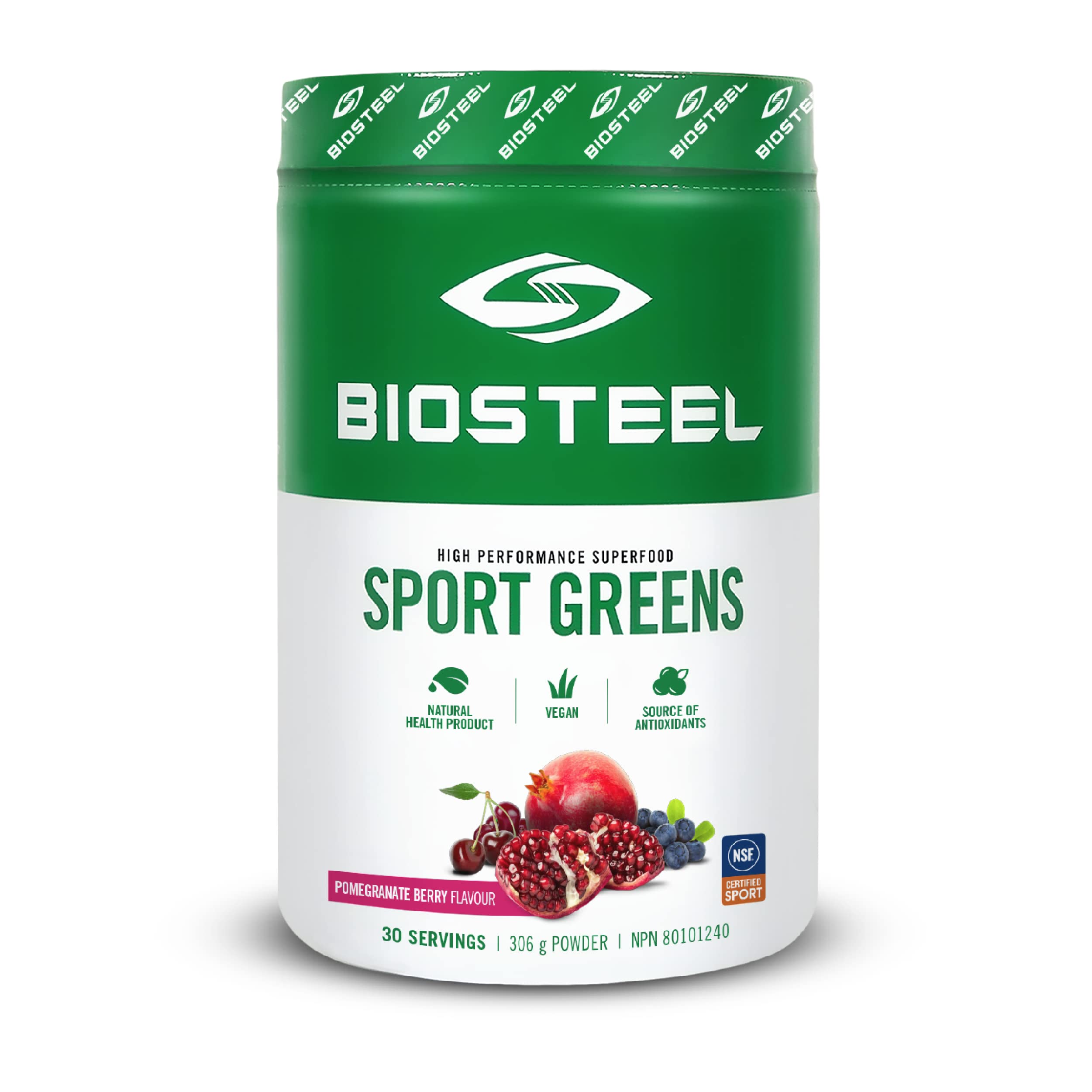 BIOSTEEL Sport Greens 363g front packaging view