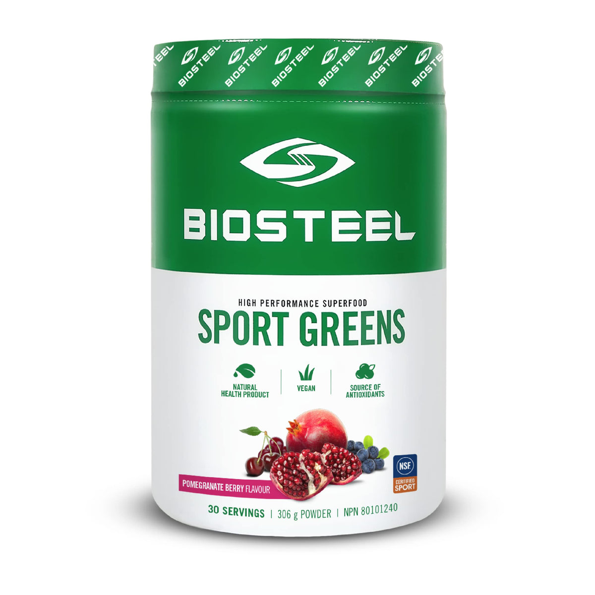 BIOSTEEL Sport Greens 363g front packaging view
