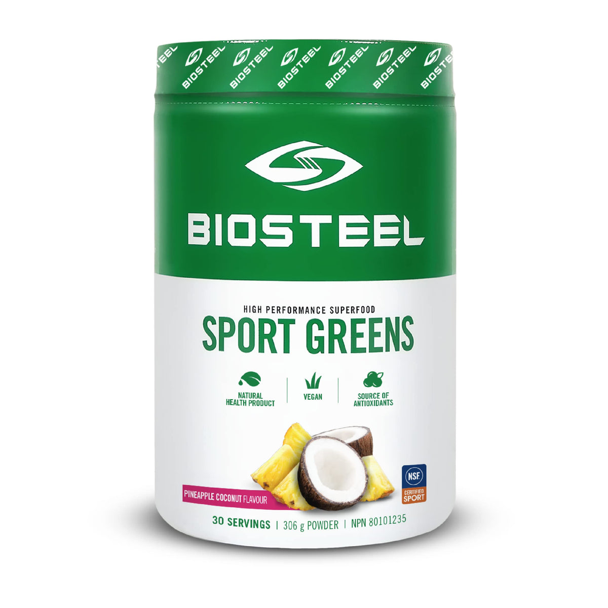 BIOSTEEL Sport Greens 363g front view with packaging