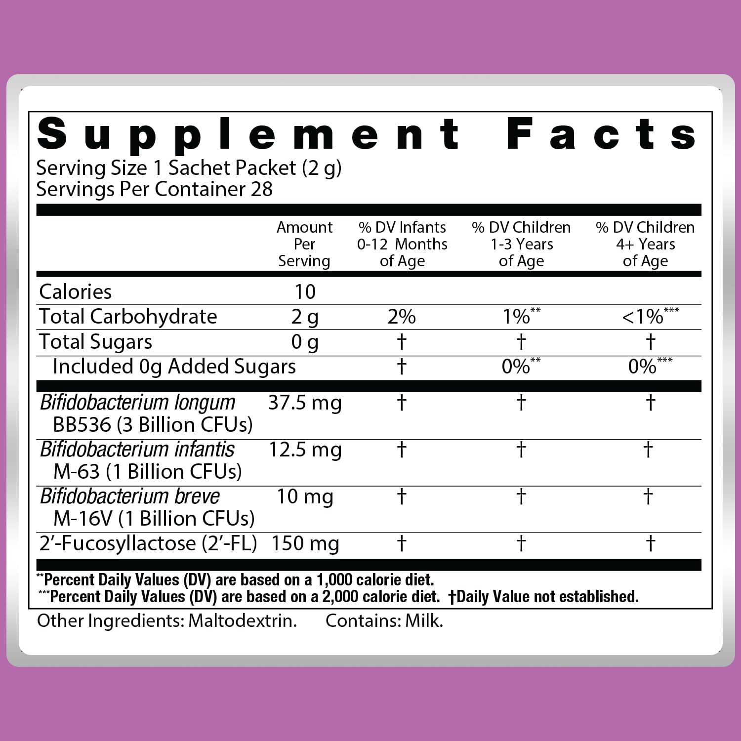 Biostime Kids Probiotic Supplement sachets mixed in a drink