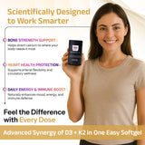 Biosyntra Vitamin D3 + K2 softgel back label