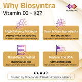 Biosyntra Vitamin D3 + K2 softgel bottle side view