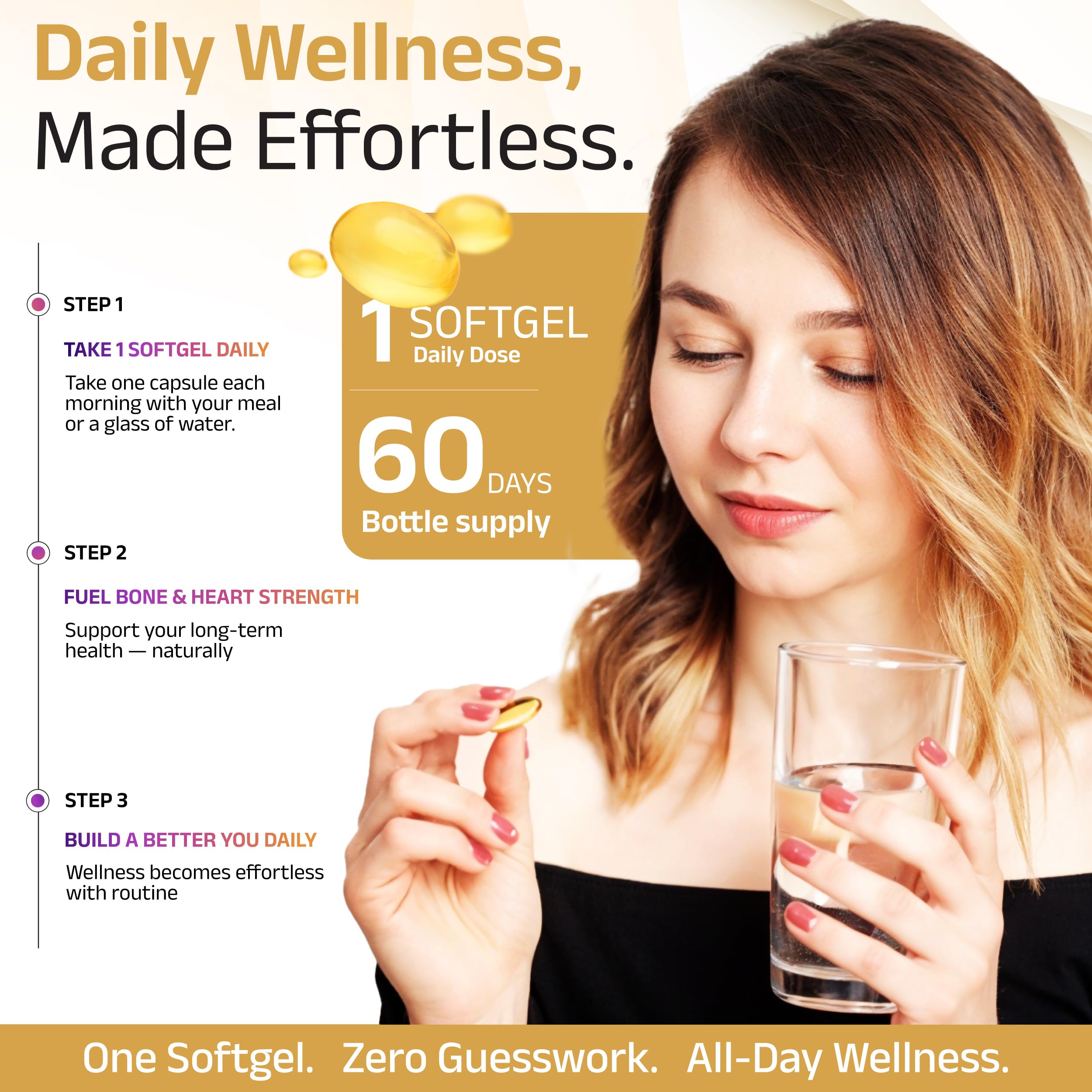 Biosyntra Vitamin D3 + K2 softgel bottle with coconut oil