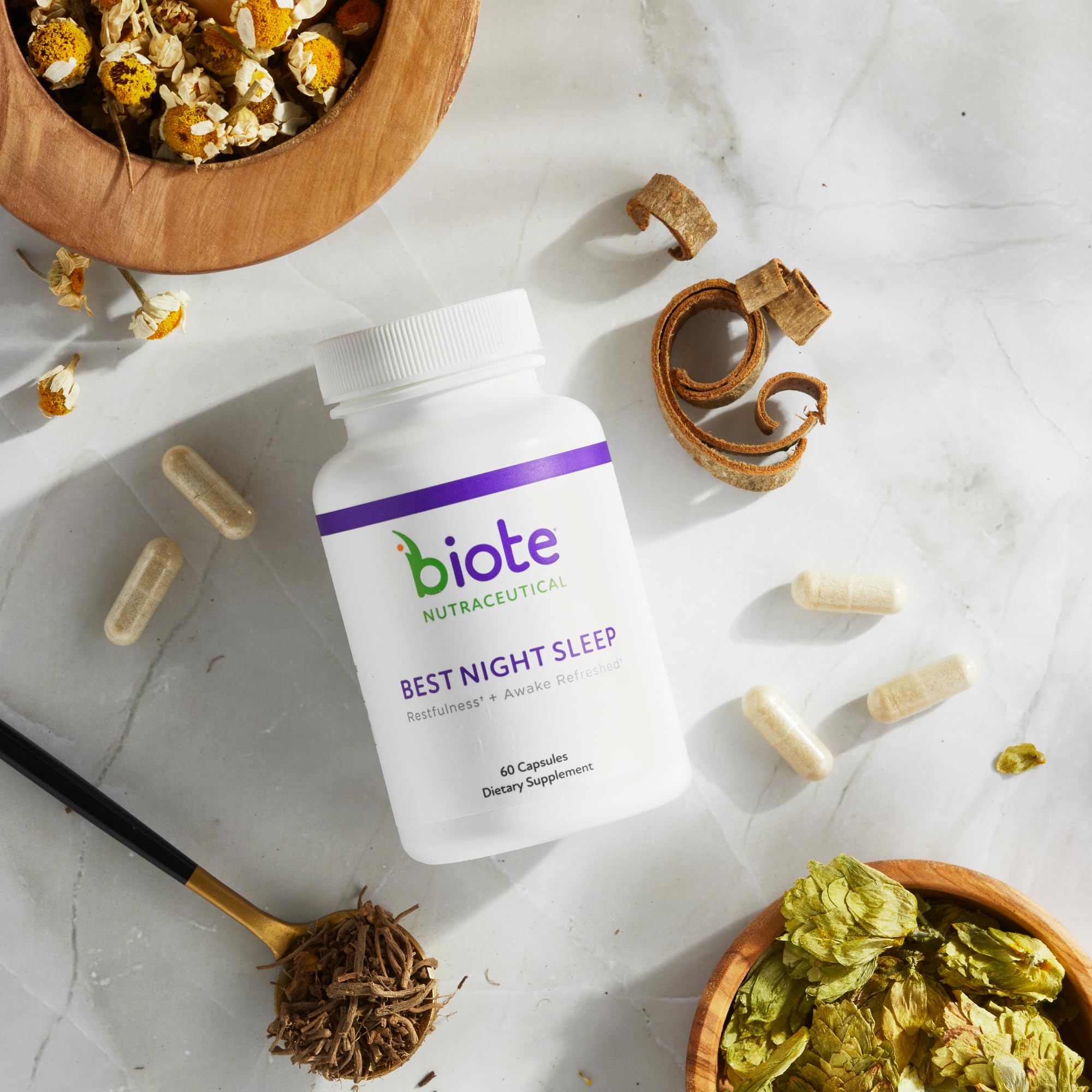 Biote Sleep Supplement capsules close-up