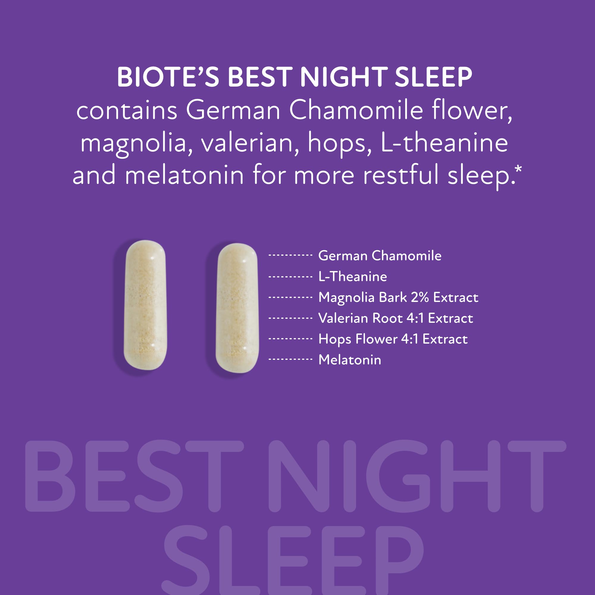 Biote Sleep Supplement side view of packaging