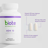 Biote Vitamin D Supplement 18g back view with ingredient list