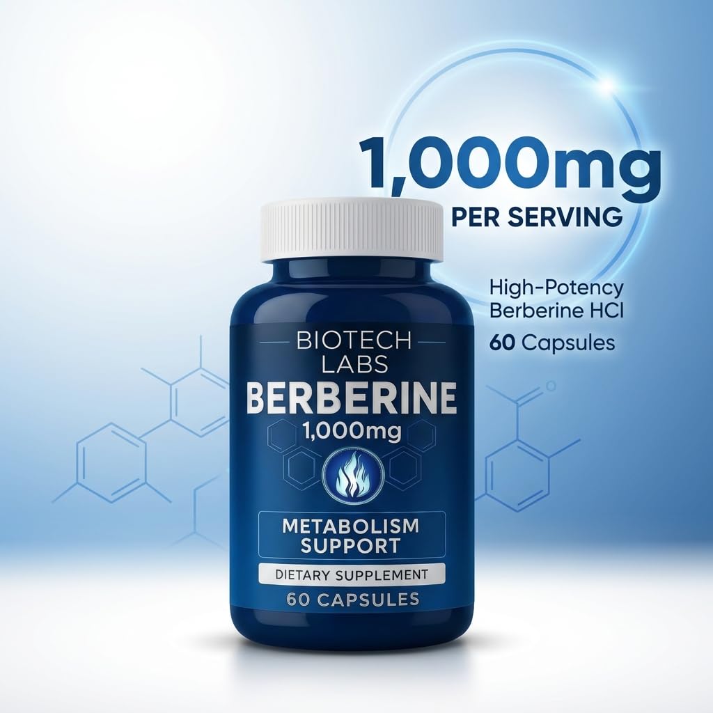 Biotech Labs Berberine 1000mg capsules close-up