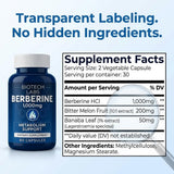 Biotech Labs Berberine 1000mg capsules on a wooden table