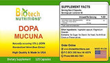 Biotech Nutritions Dopa Mucuna 120 Vegetable Capsules packaging side view