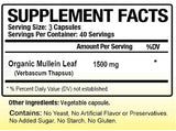Biotech Nutritions Organic Mullein Leaf Capsules 1500 mg side view