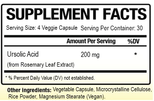 Biotech Nutritions Ursolic Acid 120 vegetable capsules bottle side view