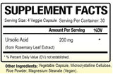 Biotech Nutritions Ursolic Acid 120 vegetable capsules bottle side view