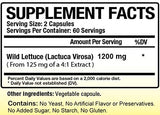 Biotech Nutritions Wild Lettuce Extract 1200 mg vegetable capsules side view