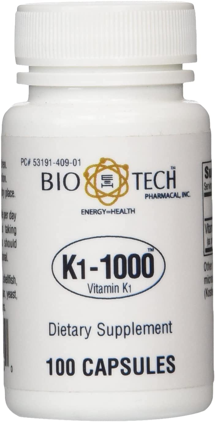 BioTechUSA K1-1000 Vitamin K1 capsules front view