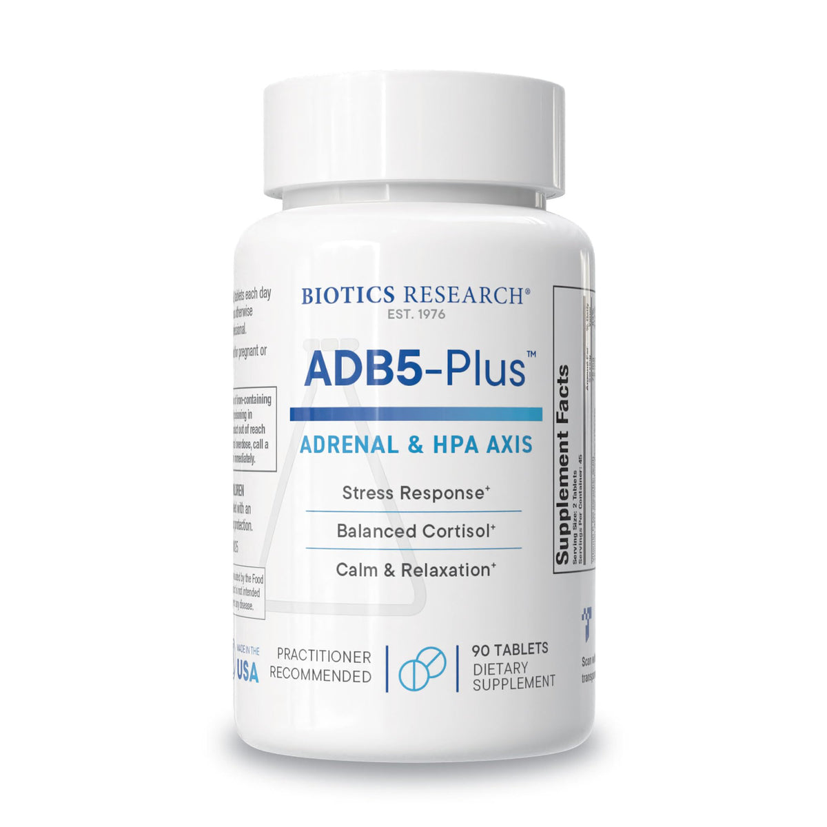 BIOTICS RESEARCH ADB5-Plus Adrenal Extracts front view