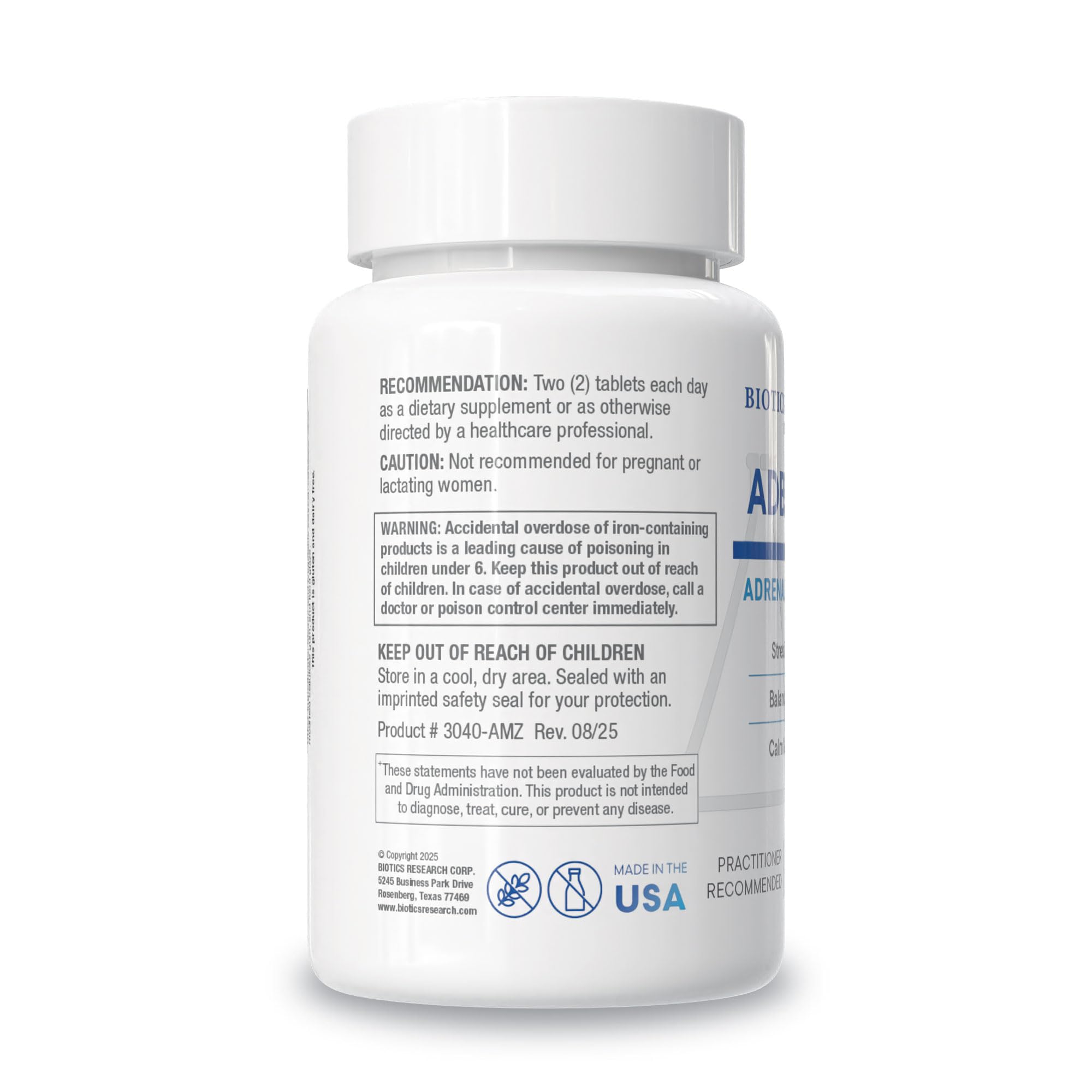 BIOTICS RESEARCH ADB5-Plus Adrenal Extracts packaging details