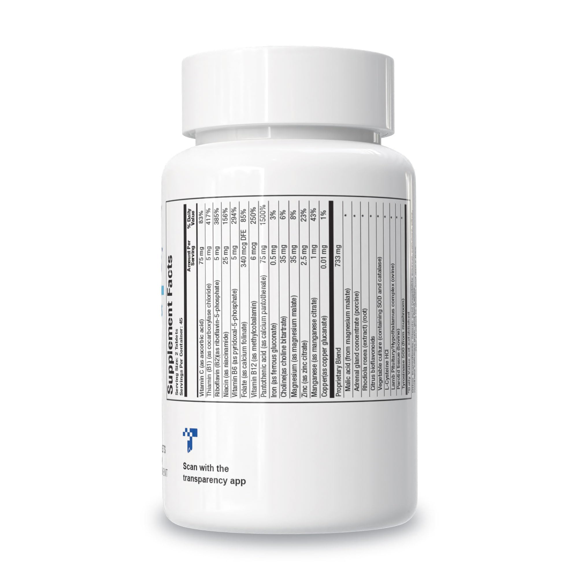 BIOTICS RESEARCH ADB5-Plus Adrenal Extracts side view