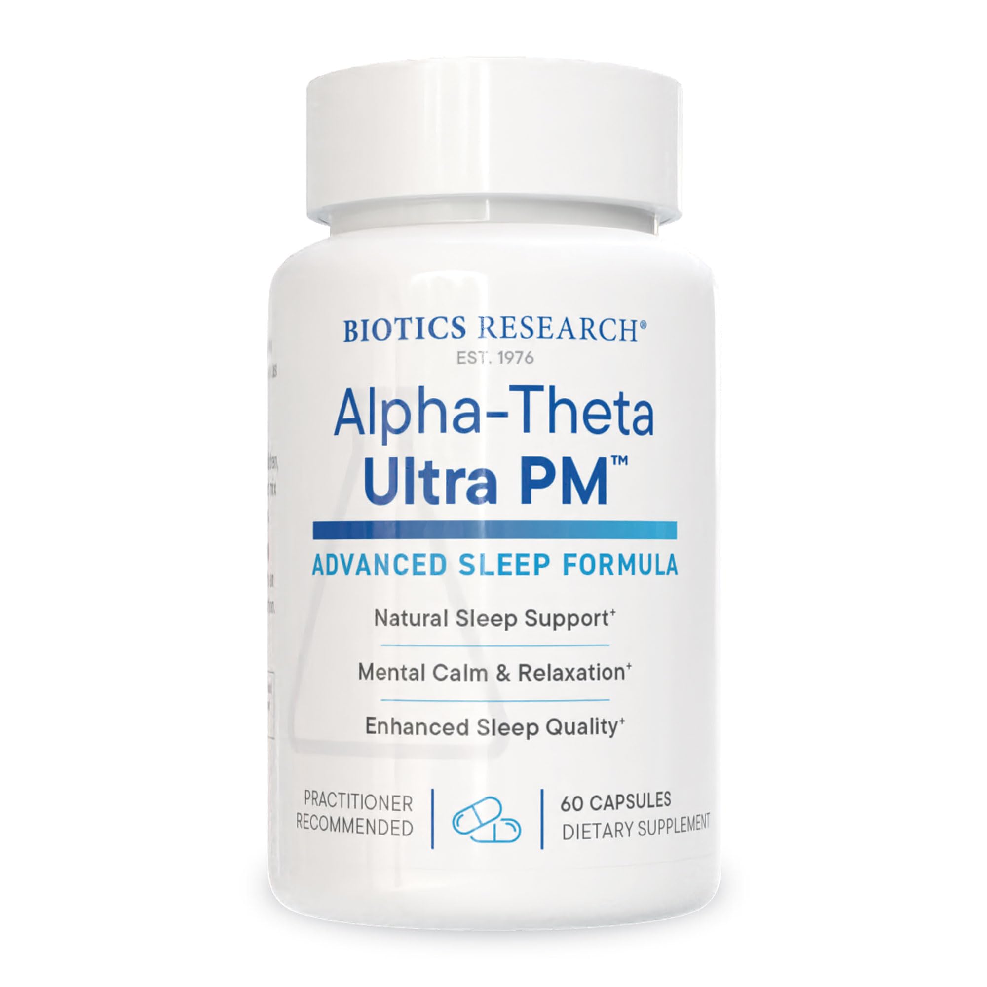 BIOTICS RESEARCH Alpha Theta Ultra PM L-Theanine 60 Capsules front view