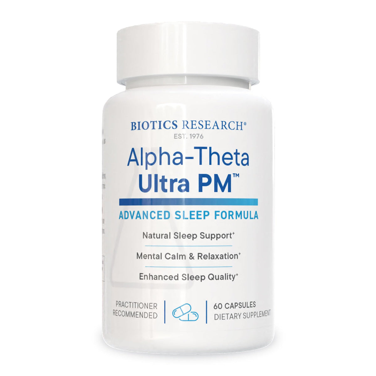 BIOTICS RESEARCH Alpha Theta Ultra PM L-Theanine 60 Capsules front view