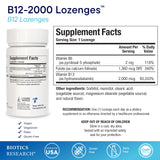 BIOTICS RESEARCH B12 Lozenges back view with ingredient list