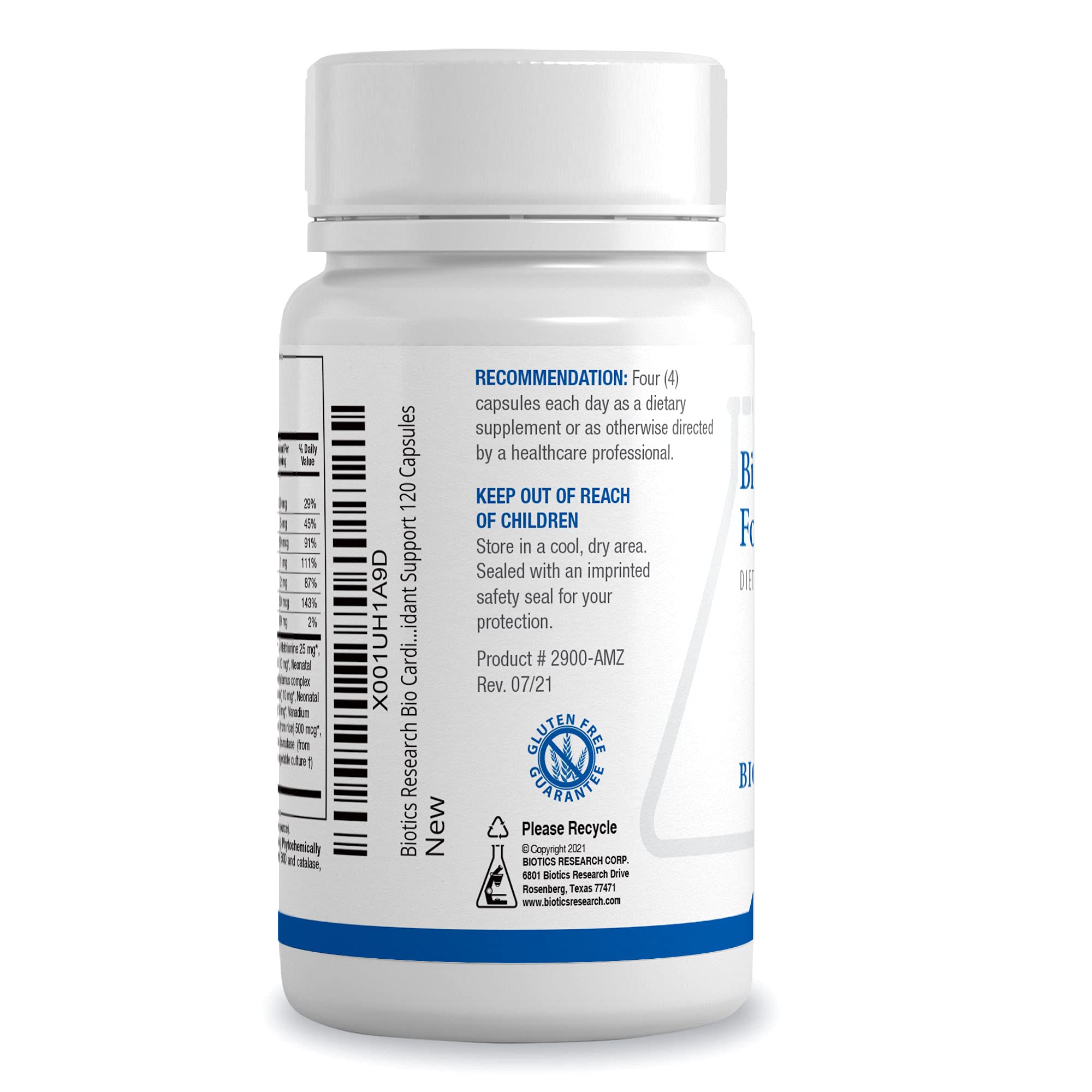 BIOTICS RESEARCH Bio-Cardiozyme Forte supplement side view