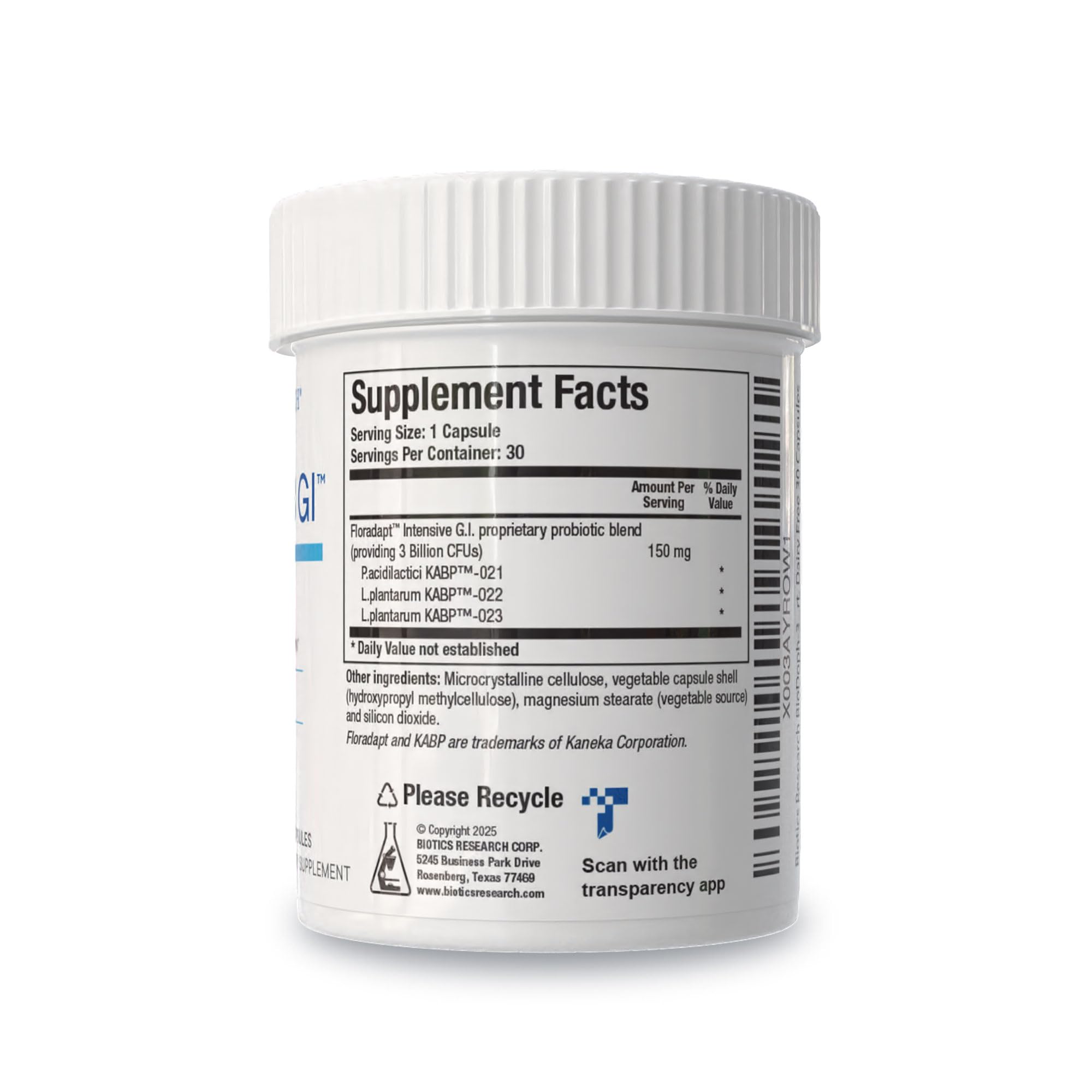 BIOTICS RESEARCH BioDoph-3 GI Probiotic Supplement side view