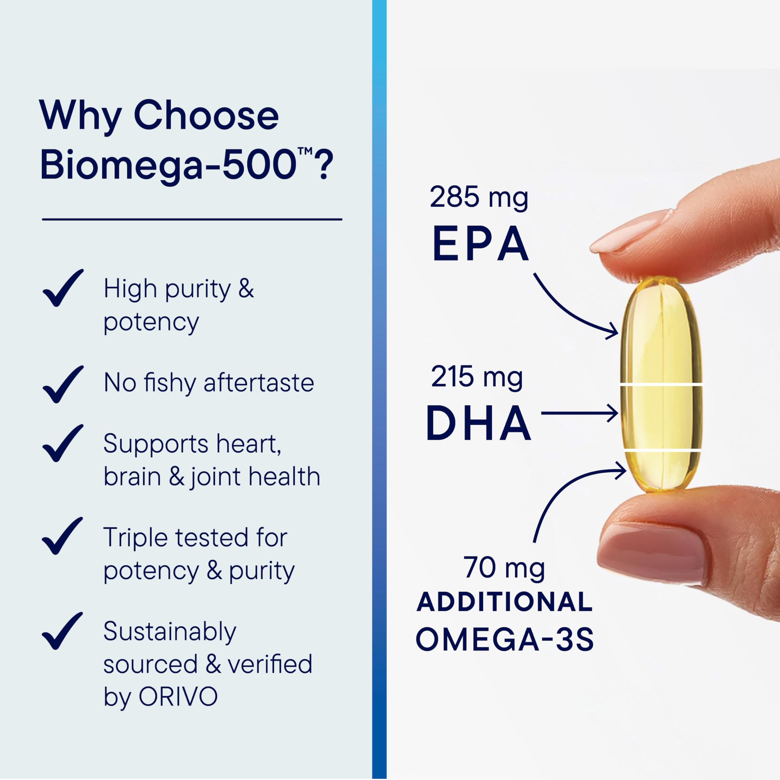 BIOTICS RESEARCH Biomega-500 Omega-3 Capsules close-up of capsules