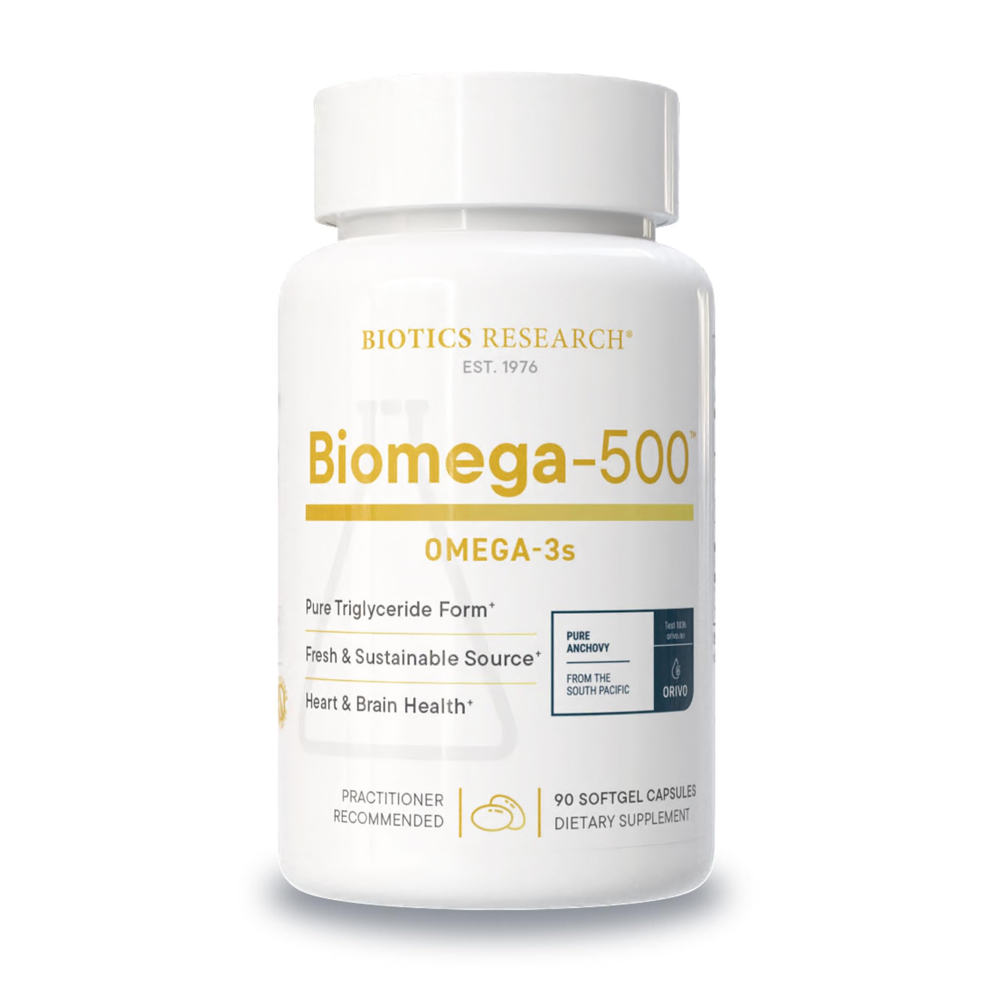 BIOTICS RESEARCH Biomega-500 Omega-3 Capsules front view