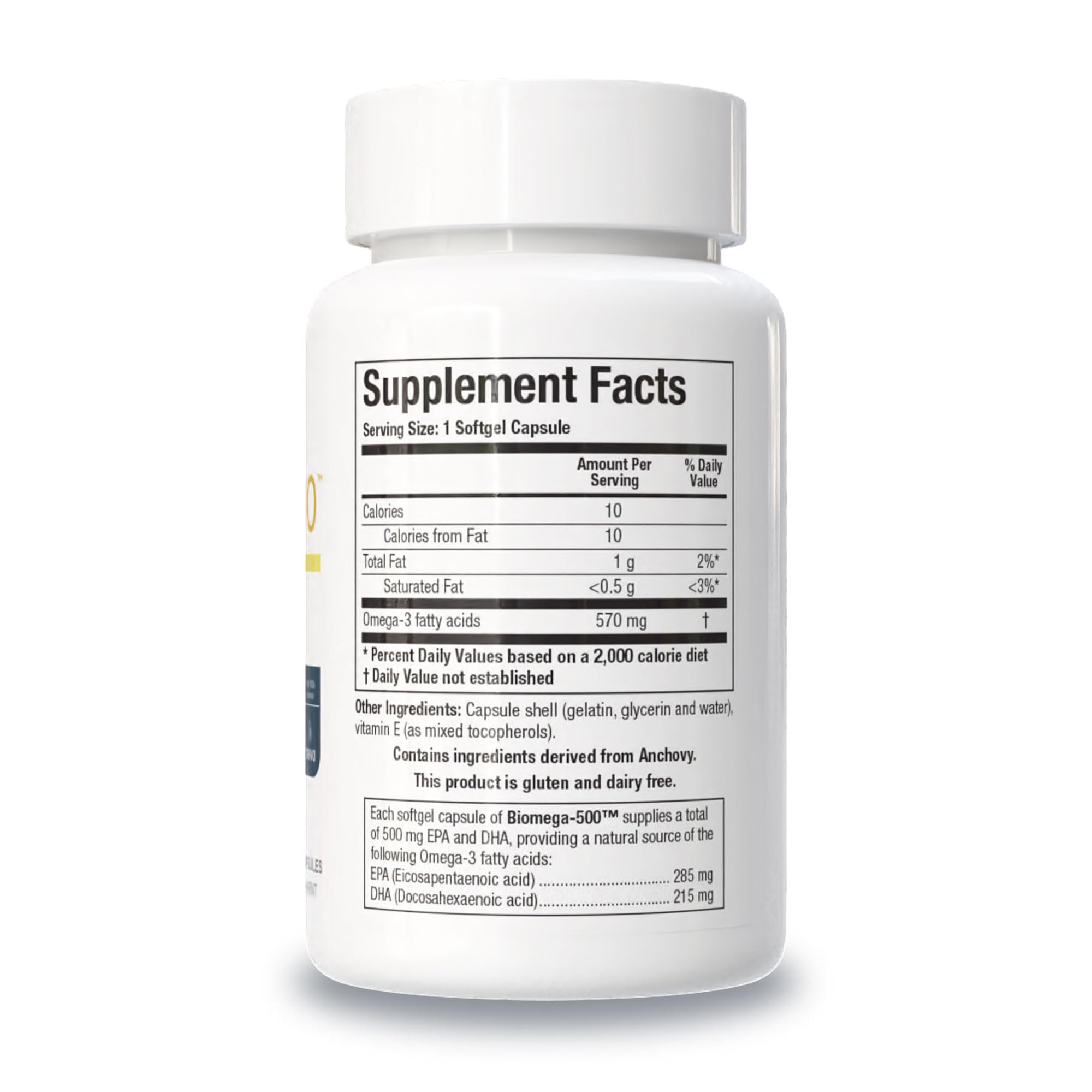 BIOTICS RESEARCH Biomega-500 Omega-3 Capsules in a hand