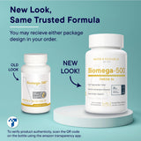 BIOTICS RESEARCH Biomega-500 Omega-3 Capsules on a kitchen counter