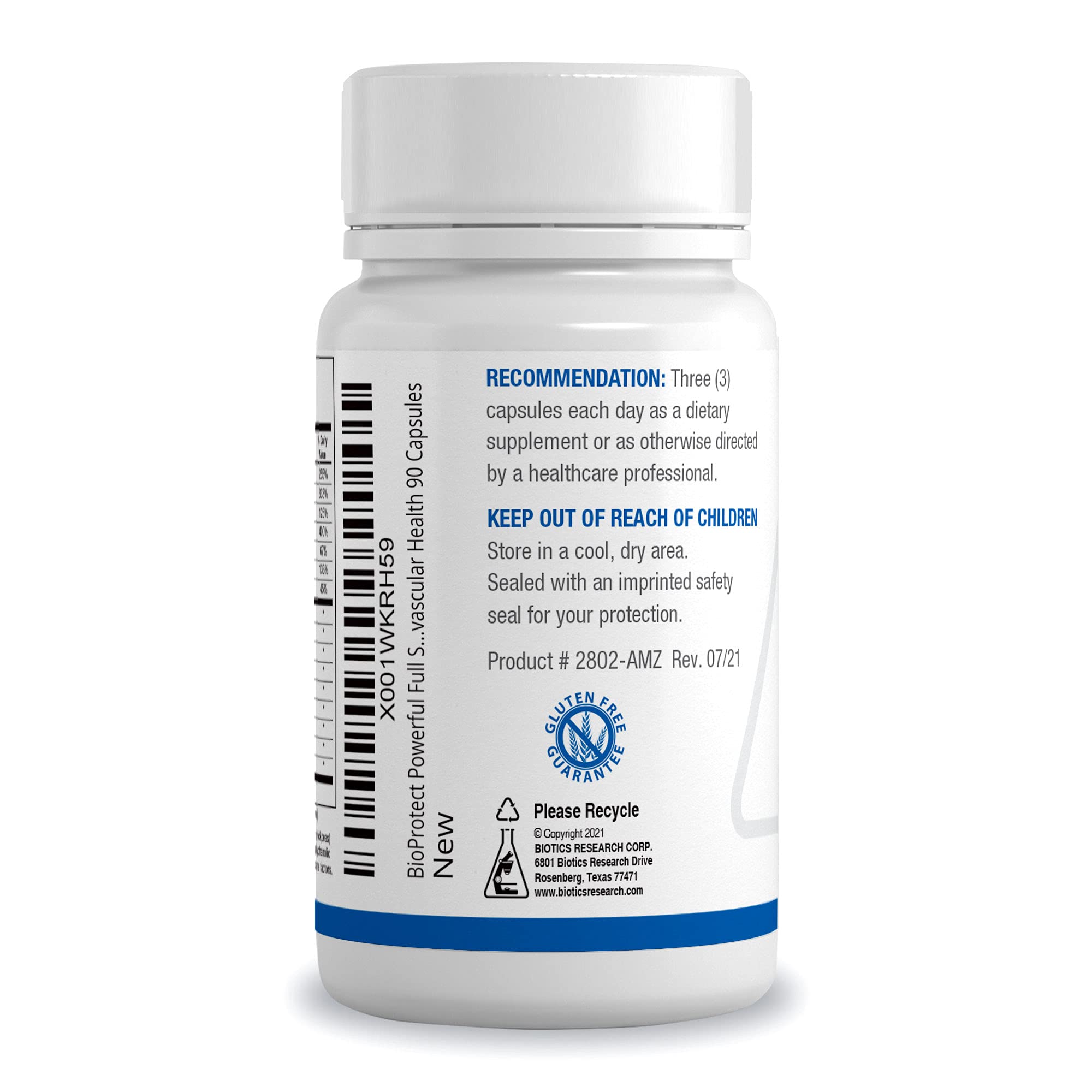 BIOTICS RESEARCH BioProtect Plus Antioxidant Supplement back view