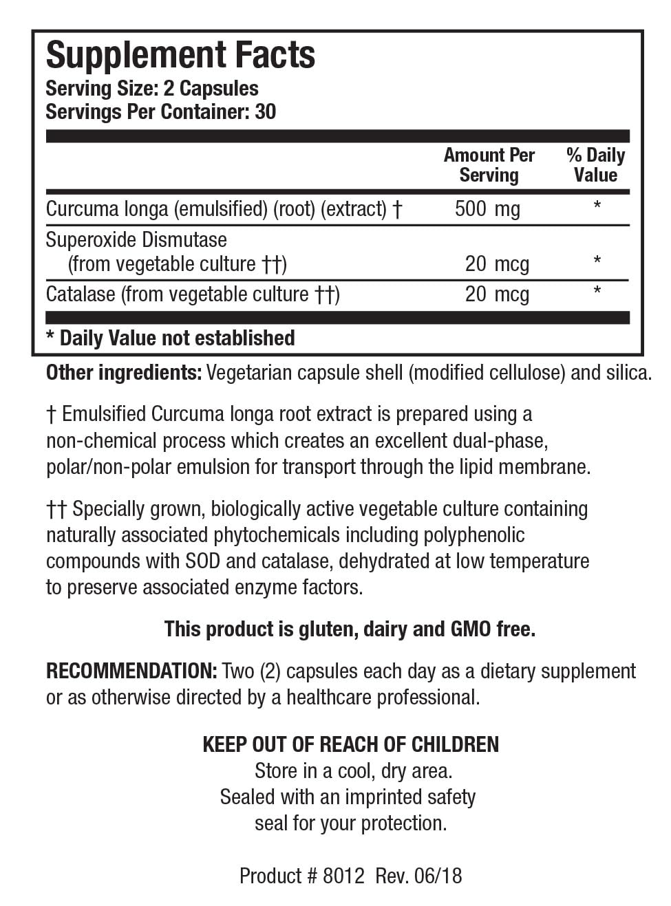 BIOTICS RESEARCH CurcumRx Turmeric Supplement side view with label