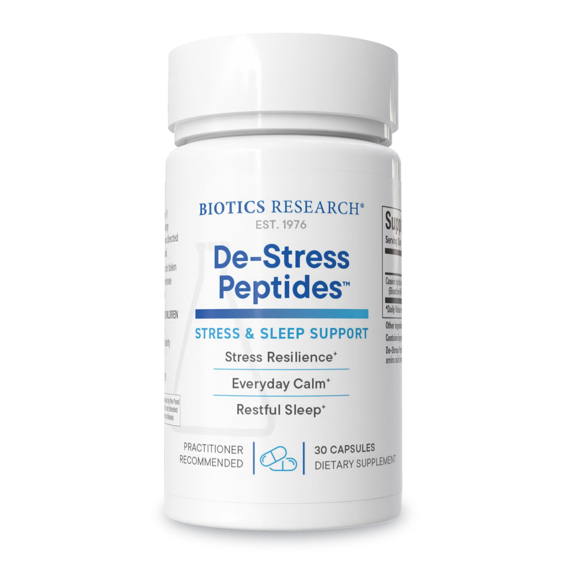 BIOTICS RESEARCH De-Stress™ Hydrolysate Capsules front view