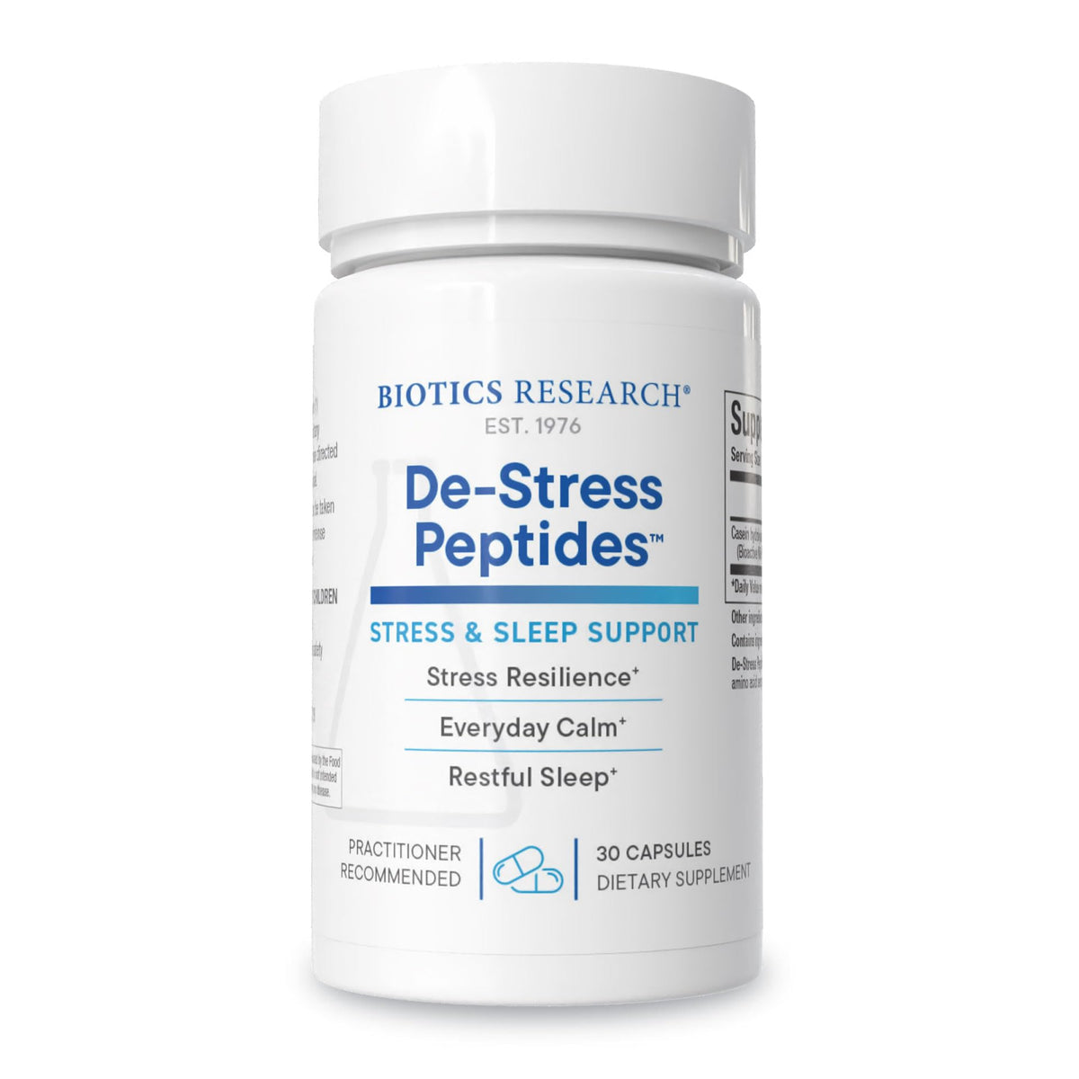 BIOTICS RESEARCH De-Stress™ Hydrolysate Capsules front view