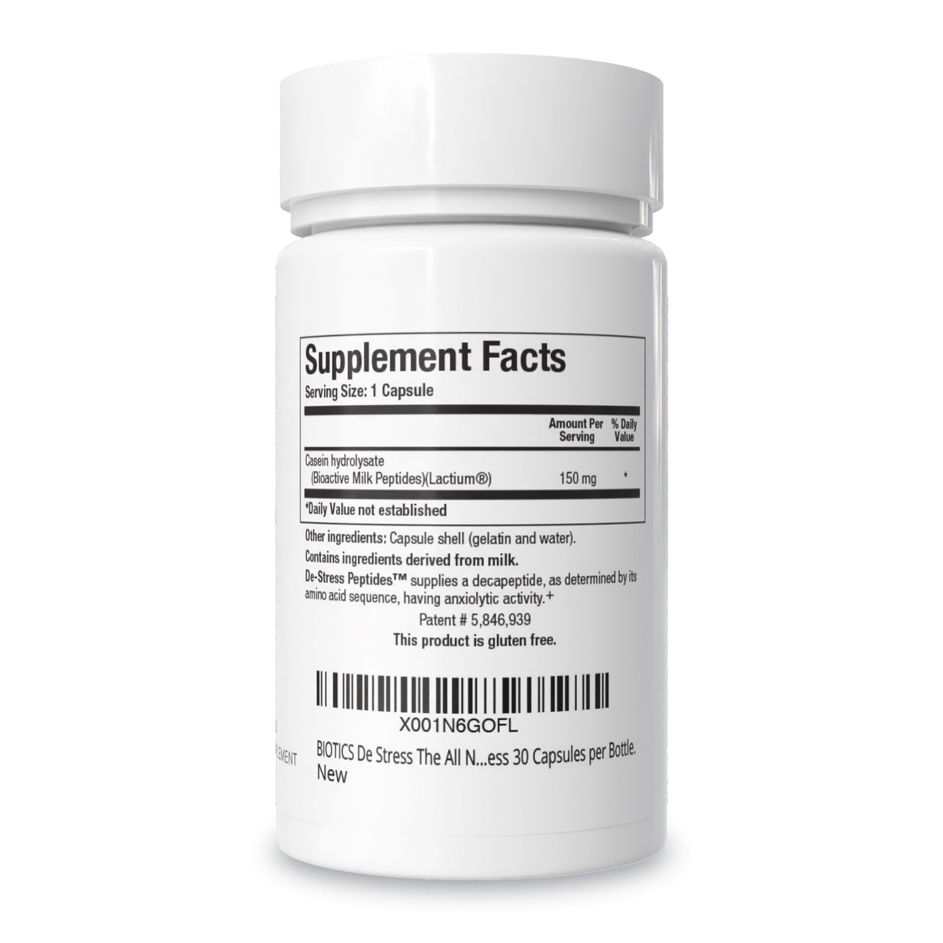 BIOTICS RESEARCH De-Stress™ Hydrolysate Capsules packaging