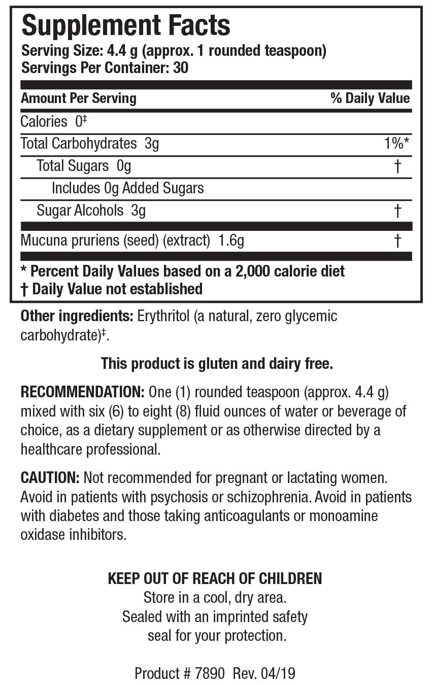 BIOTICS RESEARCH DopaTropic Powder side view with ingredients list