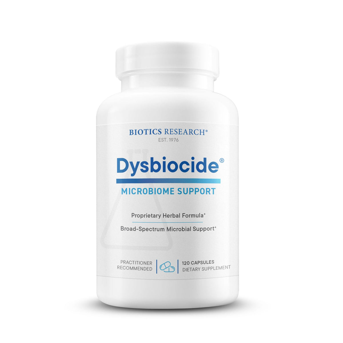 BIOTICS RESEARCH Dysbiocide Herbal Supplement front view