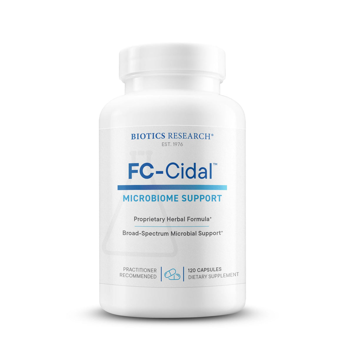 BIOTICS RESEARCH FC-Cidal Herbal Supplement 500mg capsule front view