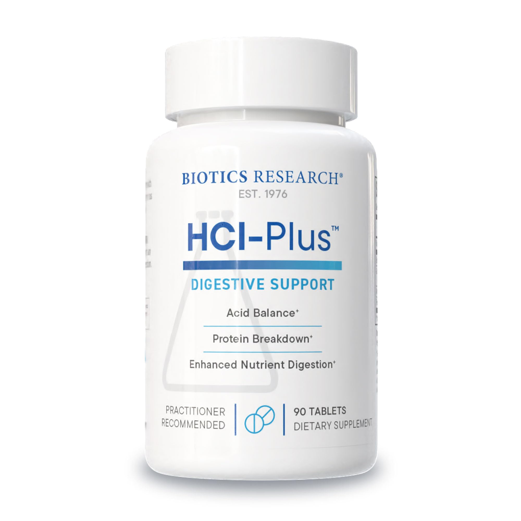 BIOTICS RESEARCH HCl-Plus Supplement 60 Capsules front view
