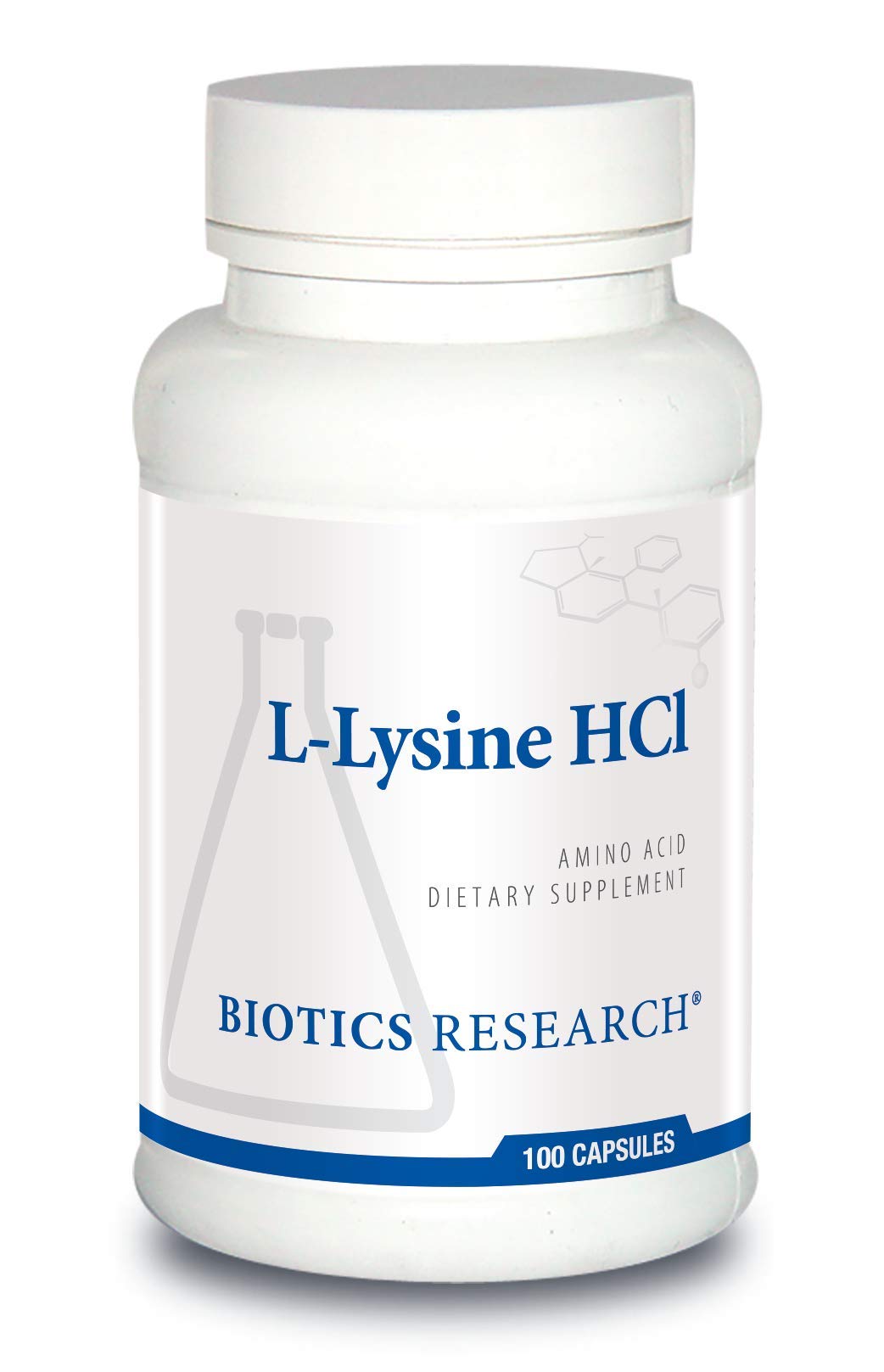 BIOTICS RESEARCH L-Lysine HCI 500mg capsules front view