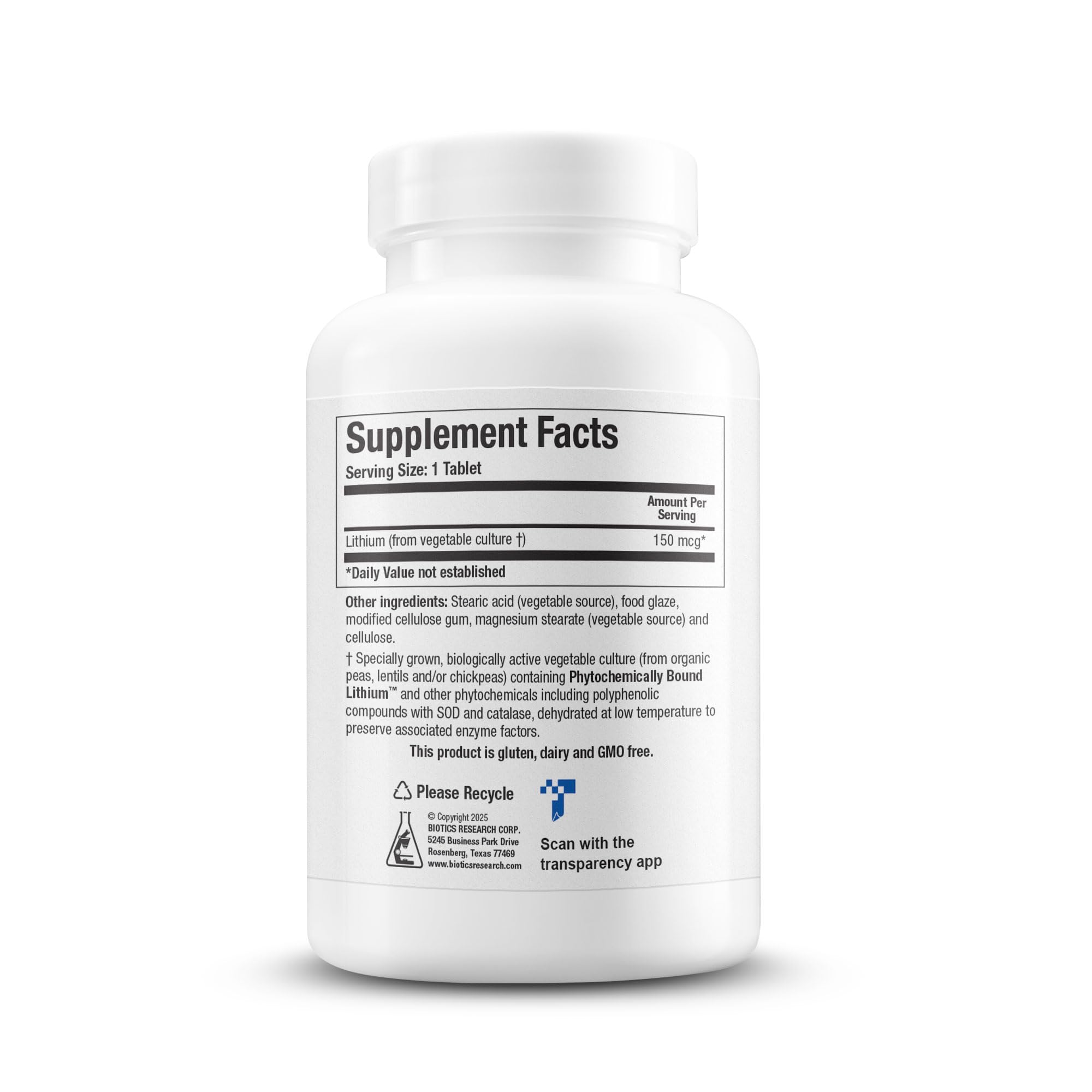 BIOTICS RESEARCH Li-Zyme Lithium Supplement side view