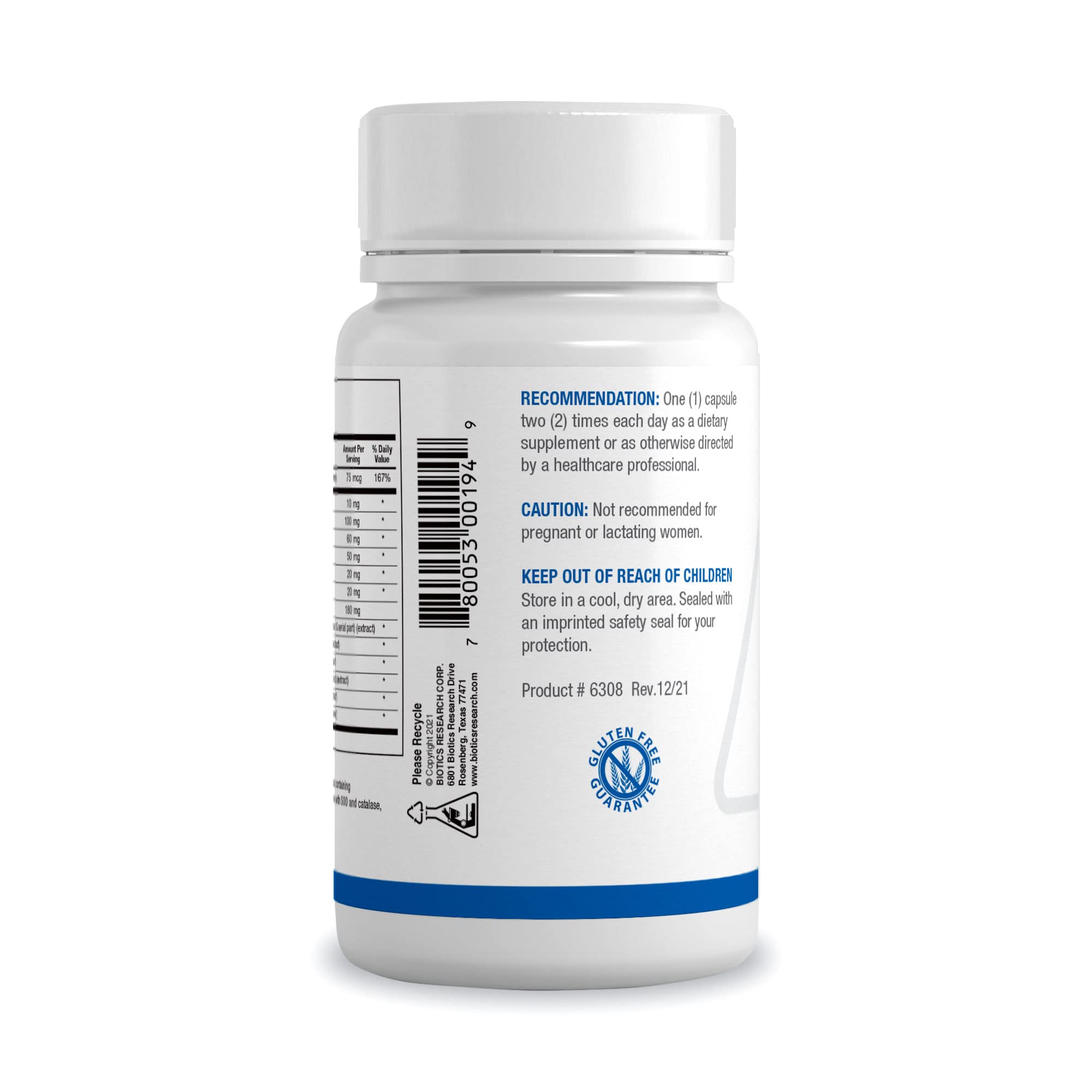 BIOTICS RESEARCH MCS-2 Blended Vitamin & Mineral Supplement side view
