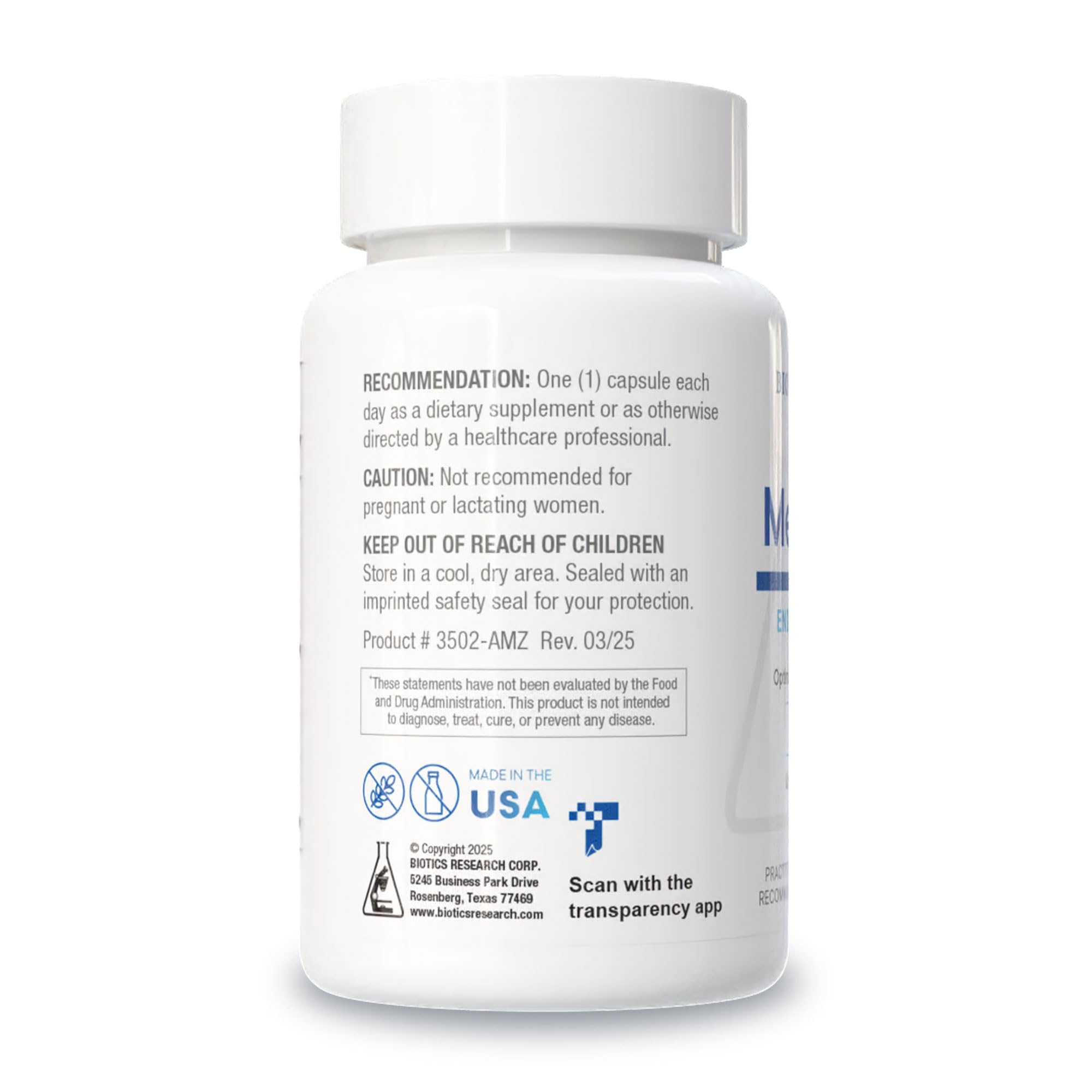 BIOTICS RESEARCH Meda-Stim Thyroid Extract capsule details