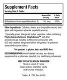 BIOTICS RESEARCH Molybdenum Trace Mineral Supplement ingredients list