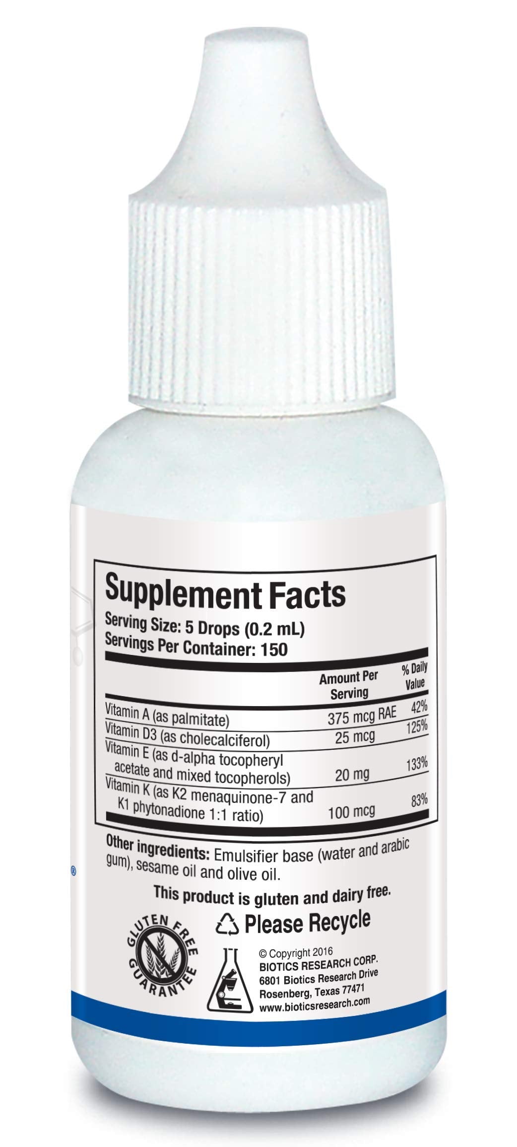 BIOTICS RESEARCH Multivitamins side view of bottle