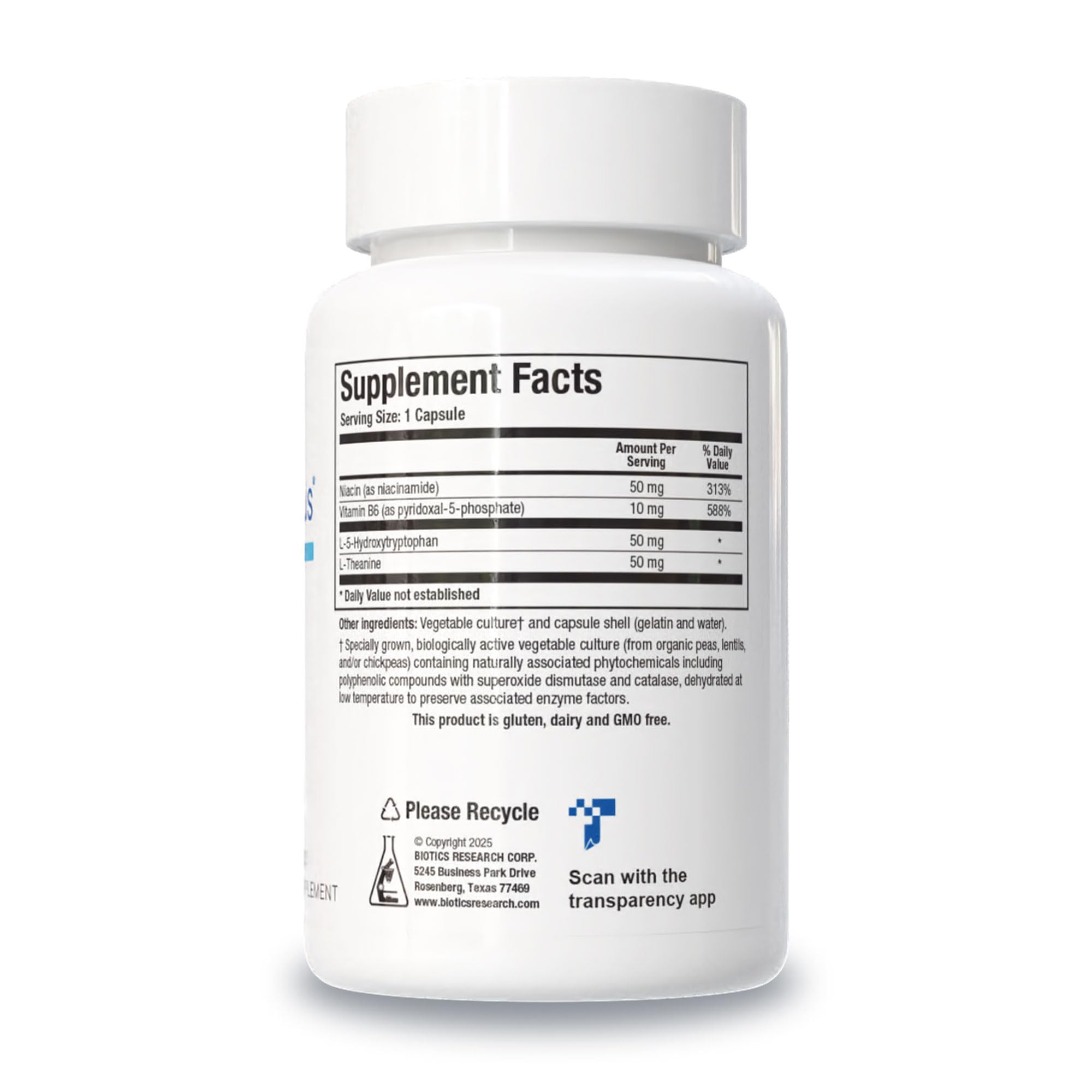 BIOTICS RESEARCH Neuro-5-HTP Plus 50g capsules side view