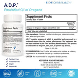 BIOTICS RESEARCH Oil of Oregano A.D.P 82g supplement side view