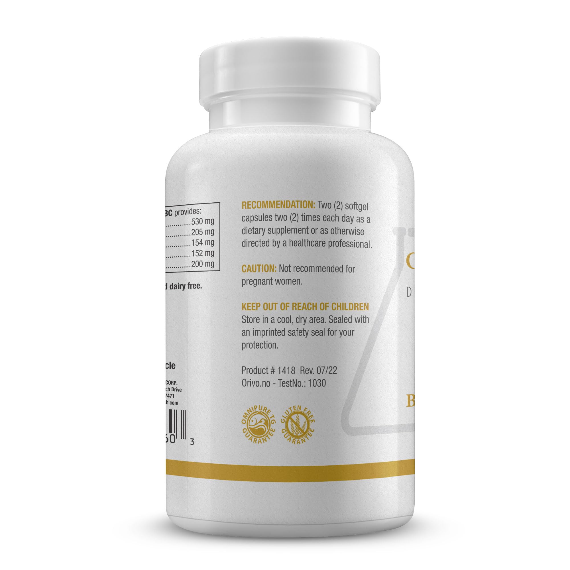 BIOTICS RESEARCH Optimal EFAs-BC Omega-3 Softgels side view