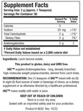 BIOTICS RESEARCH Prebiotic Powder 102g side view showing nutritional information